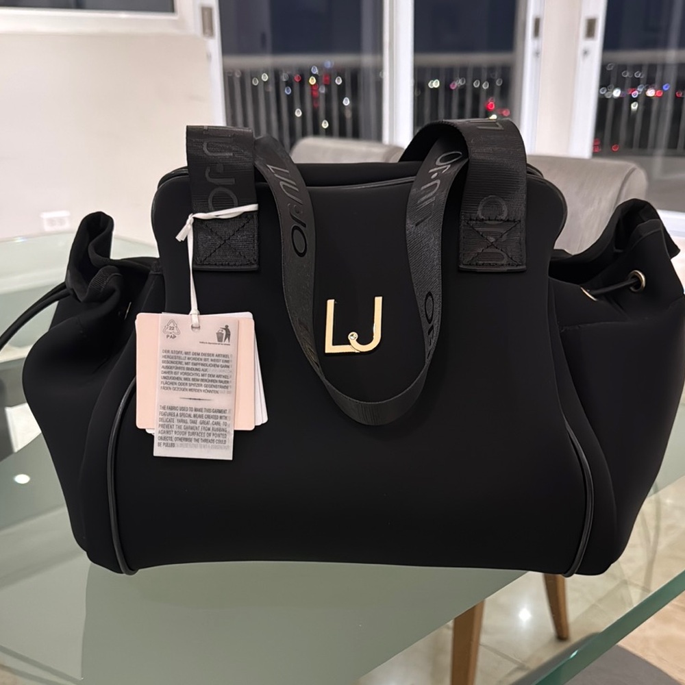 Liu Jo Black Tote Bag with Gold Hardware